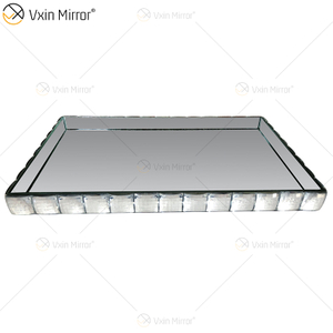 Vxin Spiegel WXT-004 Moderne Dekoration Silberbraun verspiegeltes rechteckiges Schmucktablett