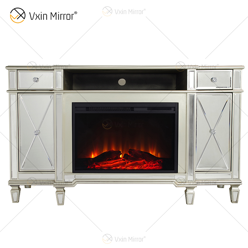Kellington Spiegelkamin Medienkonsole Elektrischer Kamin Spiegelkamin TV-Ständer Schrank WXF-413