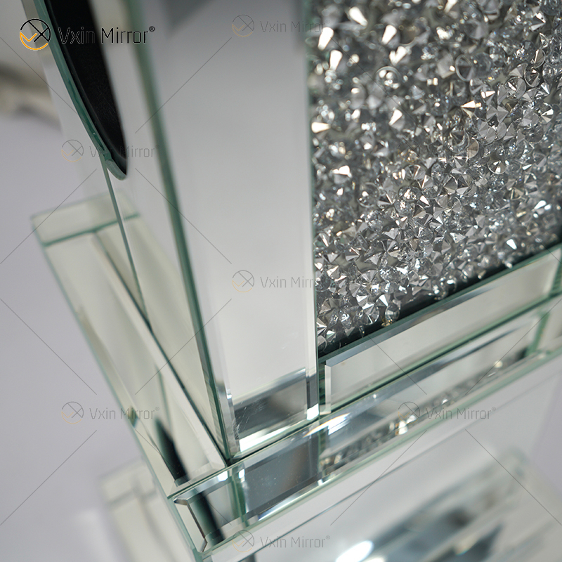 WXF-143 Crushed Diamond Mirrored Floating Crystal Silver Mirror Weinaufbewahrungsflaschenhalter