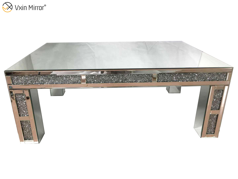 Kundenspezifischer Beistelltisch WXF-701 Crushed Diamond Homemade Silver Couchtisch