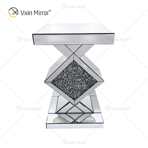 Großhandels-WXF-115-2 Spiegel-Beistelltisch-elegante Luxusraum-Möbel-Silber-Beistelltisch
