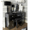 Heißer Verkauf Spiegel Schlafzimmer Möbel Set Kleiderschrank Schwarz Crushed Diamond Spiegelbett mit Nachttisch