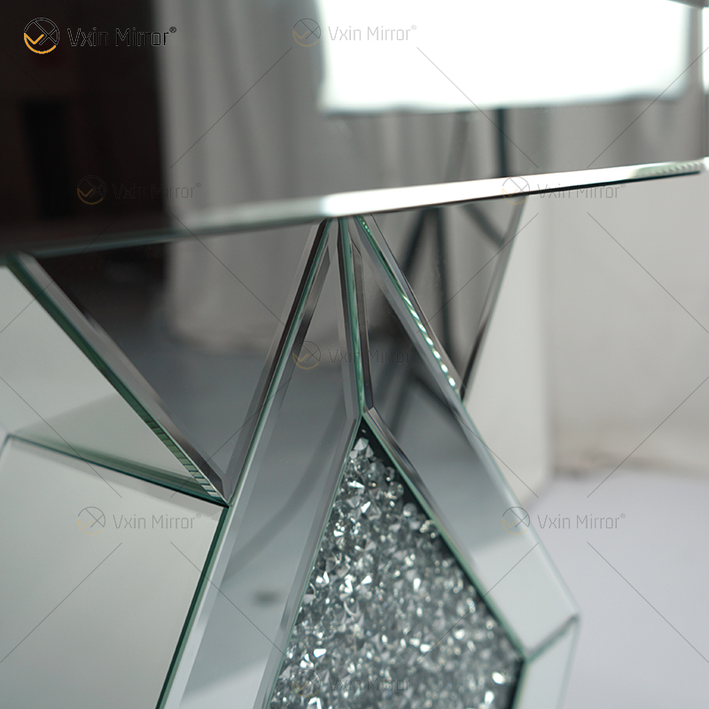 Günstiges neues Design Vxin WXF-115-1 Home Decor Crushed Diamond Beistelltisch Silber Spiegel Möbel Beistelltisch