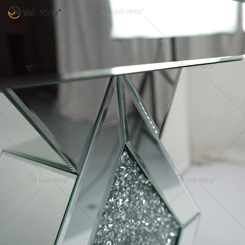 Günstiges neues Design Vxin WXF-115-1 Home Decor Crushed Diamond Beistelltisch Silber Spiegel Möbel Beistelltisch