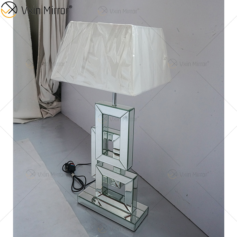 Factory Supply WXTL-001 Moderne silberne 3D-Tischspiegellampe mit Lampenschirm für Schlafzimmer