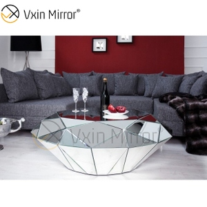 OEM Homemade WXF-1037 Triangle Silver Glass Couchtisch verspiegelter Beistelltisch
