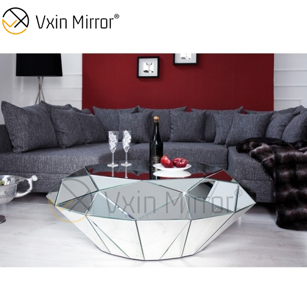 OEM Homemade WXF-1037 Triangle Silver Glass Couchtisch verspiegelter Beistelltisch