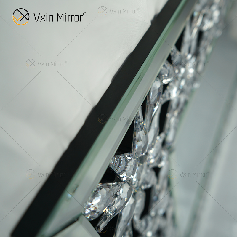 Manufaktur Eleganter WXM-1095 Moderner Wohnkultur-Silber-dekorativer Wand-Kristallspiegel
