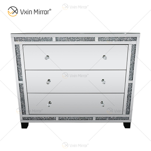 Home Decor WXF-856 Silber Crushed Diamond Mirored Schrank mit Muti-Schubladen