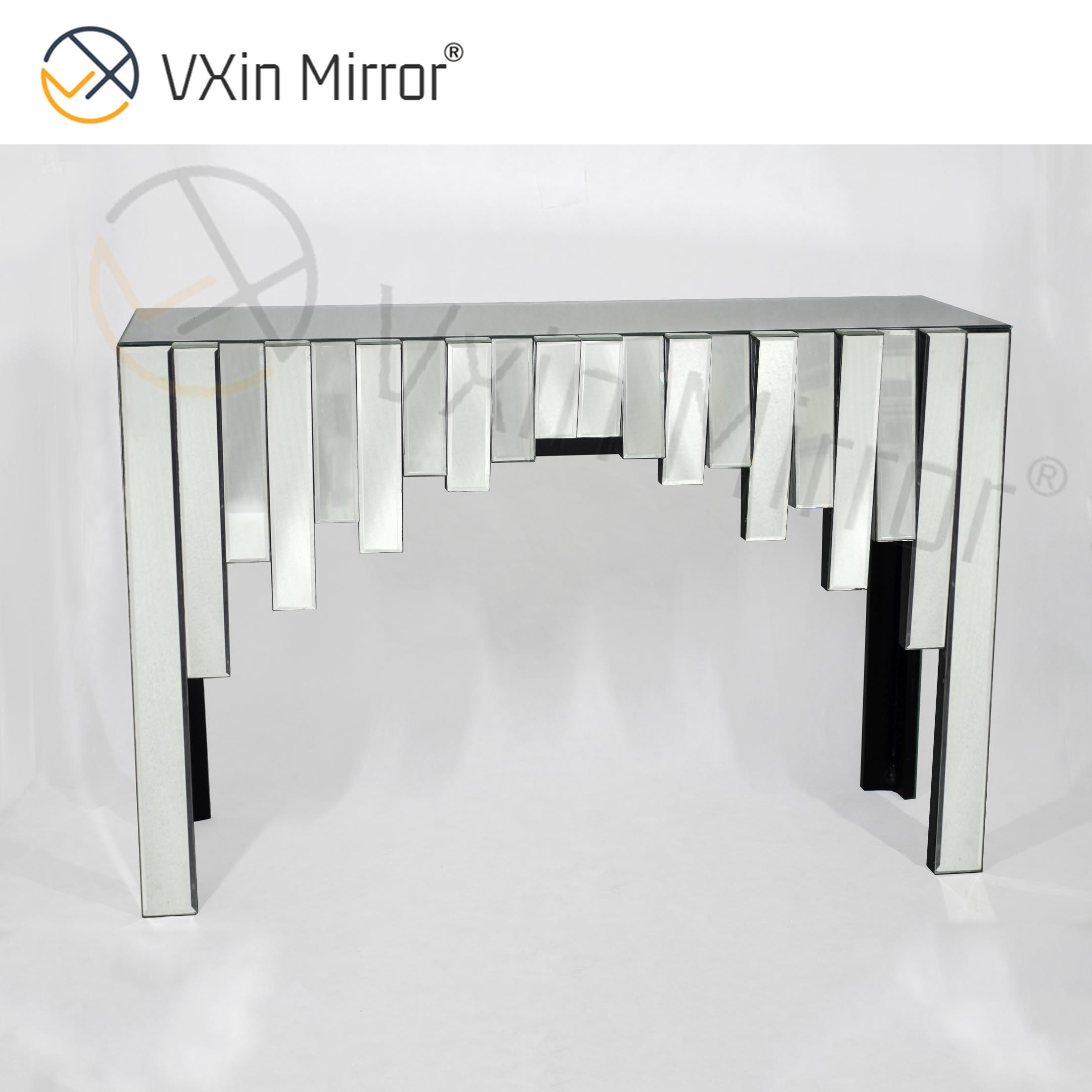 China Lieferant Vxin Möbel Moderner Silber 3D Eleganter Hallentisch Konsolenmöbel Luxusspiegel