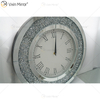 Heißer Verkauf Moderne Silber WXMC-010 Crushed Diamond Runde Spiegel Wanduhr