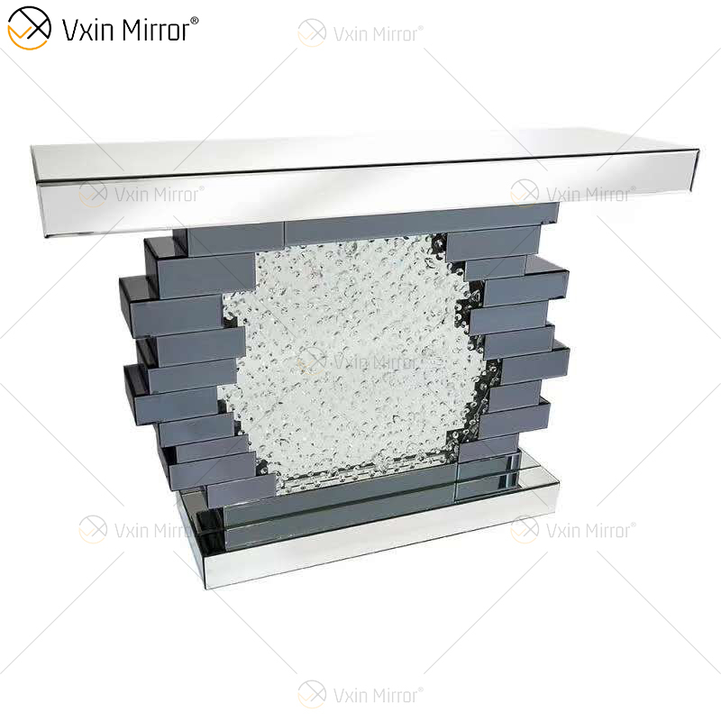 China-Versorgungsmaterial-Qualitäts-preiswerter eleganter zerkleinerter Diamant-Kristall widergespiegelter Konsolentisch für Wohnzimmer-Möbel WXF-506