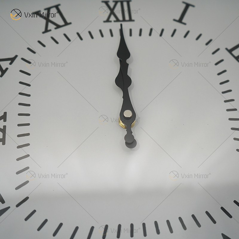 Heißer Verkauf gespiegelte Uhr WXMC-078 Crushed Diamond Silver Wall Decor elegante quadratische Uhr