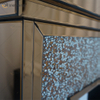 Mehrfarbiger WXWF-020 Luxus Silber Crushed Diamond Kristall Weißglas Wohnzimmer Spiegel Kamin Innen