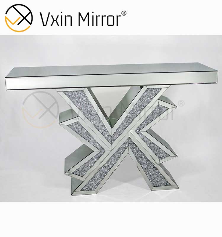 Vxin Miorror WXF-067 Factory Supply Eleganter mentaler Glaskonsolentisch Hotel Günstiger silberner Konsolentisch