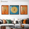 Die neueste Vxin WXPA-25 3D Abstrakte Wandkunst Metall Wandkunst Dekor Heimtextilien Wohnzimmer gerahmt für Home Set zum Verkauf