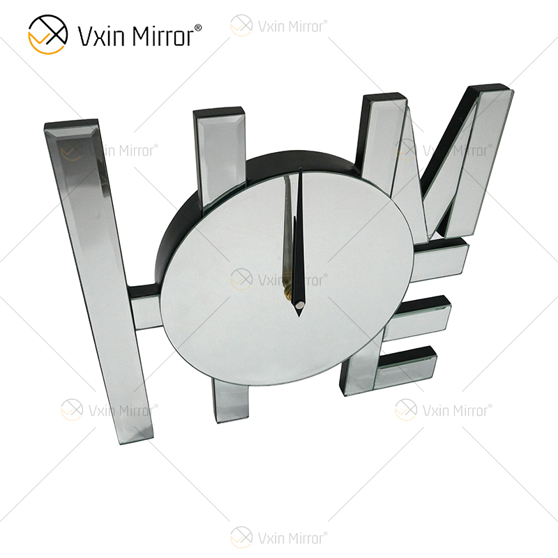 Spiegeluhr WXMC-037 Silberne Wanddekoration Elegante LOVE-Uhr