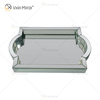 Elegant Decor WXMT-007 Modernes rechteckiges Tablett aus Glas, silbern verspiegelt