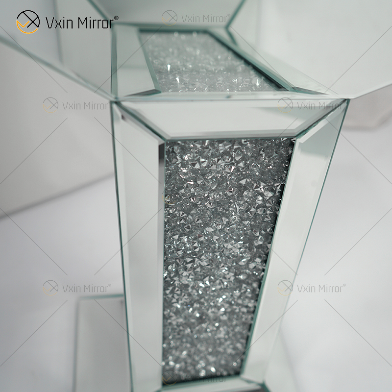 Neues Design Vxin WXF-722 Home Decor Crushed Diamond Beistelltisch Silber Spiegel Möbel Beistelltisch