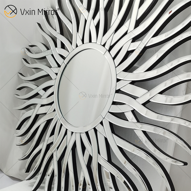 Fabrik-Versorgungsmaterial Silber WXM-1655 Geometrischer Form-dekorativer Wand-Glasspiegel