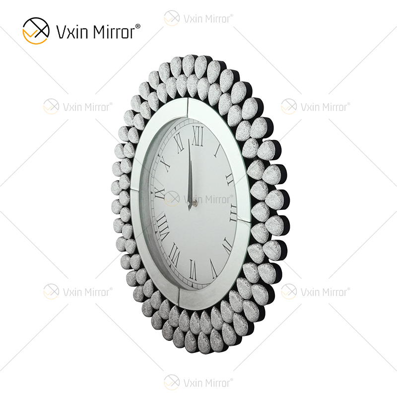 Neues Design Jewelry WXMC-076 Moderne silberne dekorative Spiegeluhr