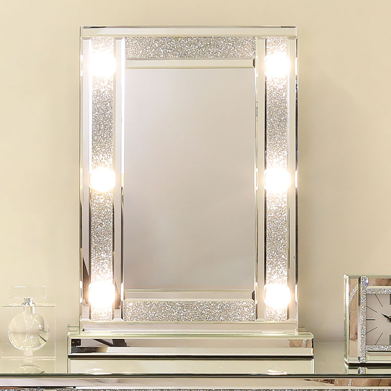 Venetian Dressing Styles VXin WXDL-103 Sparkle Hollywood Mirror Schminktisch-Set mit 3 farbigen Glühbirnen