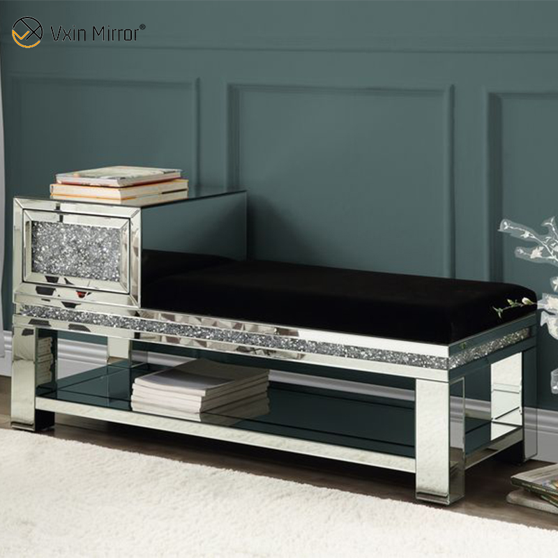 Neues Design, moderne, funkelnde, verspiegelte TV-Ständer für Wohnzimmer mit Sofa