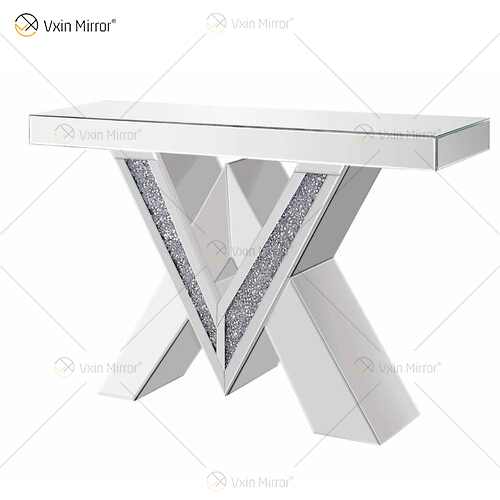 2022 Neue Produkte Designer Konsolentisch Crushed Diamond Crystal Mirrored Konsolentische