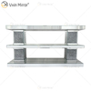 Luxusmöbel Diamond Silver Mirrored Glass Rectangle Couchtisch