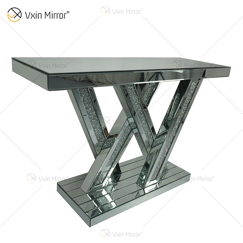 Vxin Mirror Hot Sell Silver Crystal W Design-Konsolentisch mit Spiegelflur in Wohnzimmermöbeln