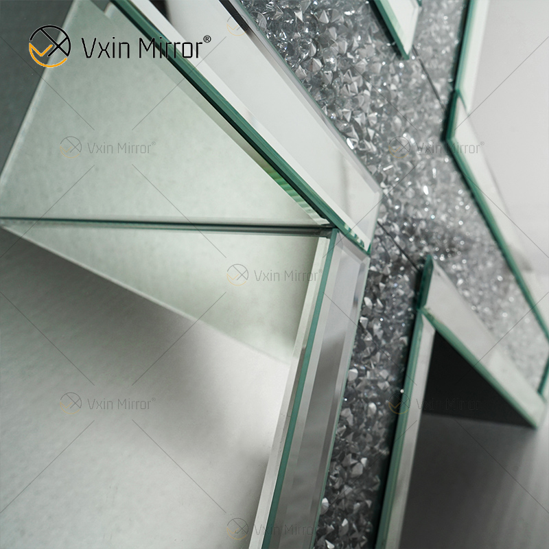 OEM Factory Supply WXWF-517 Verspiegelter X-Form-Crushed-Diamant-Spiegel-Konsolentisch
