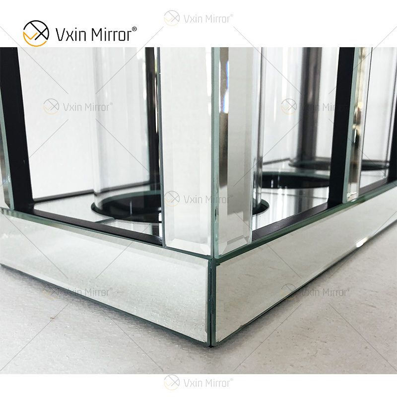 Meetart Kerzenhalter aus kristallklarem, silbernem Spiegelglas mit 3 Kerzenlichtröhren, elegant, ideal für die Heimdekoration, WXCH-65