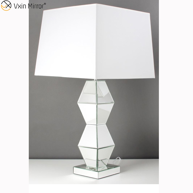 Neues Design WXTL-005 Moderne Schlafzimmermöbel Silber Tischspiegellampe mit Lampenschirm Spiegellampe