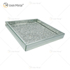Heißer Verkauf WXMT-019 Moderne HomeDecor Silber Crushed Diamond Glass Square Mirror Trays