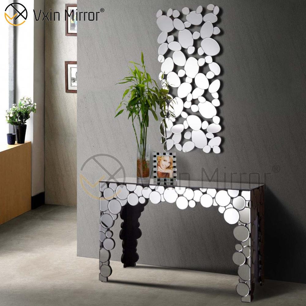 Vxin Furniture Moderner französischer eleganter silberner Spiegel-Konsolentisch Tischmöbel
