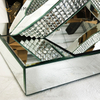 WXWF-128 Home Decor Crystal Silver Glass Möbel verspiegelter Beistelltisch