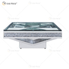 Vxin WXF-158 3D Sparkling Crushed Diamond Square Mirrored Couchtisch Silber Tisch aus gehärtetem Glas