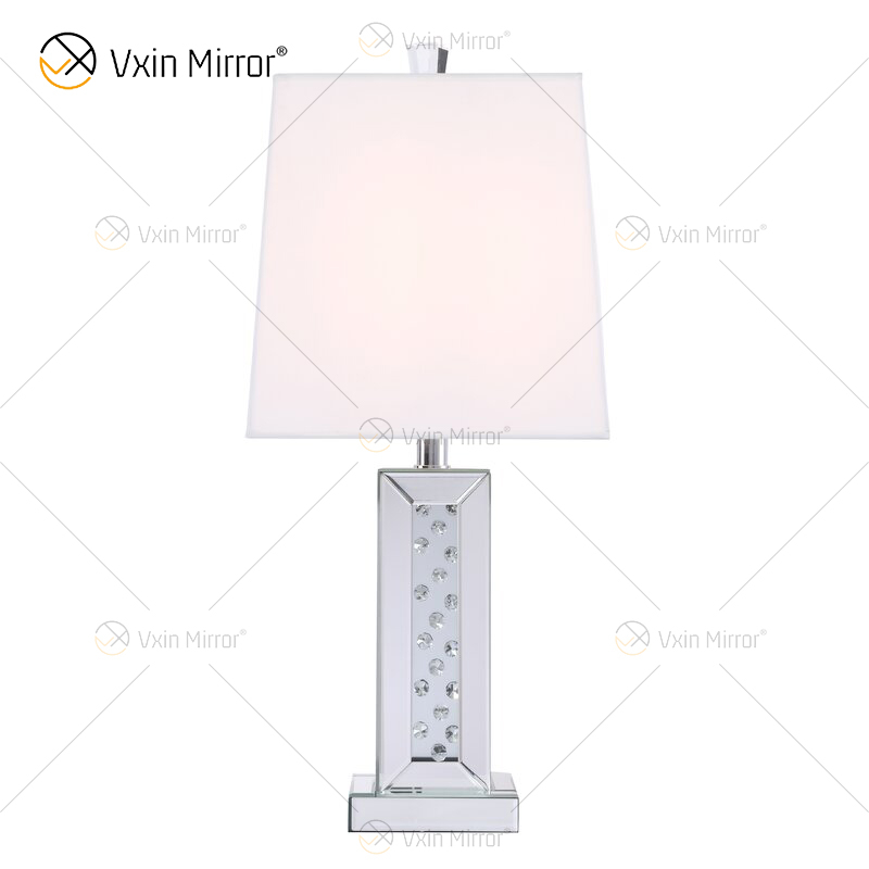 Vxin WXTL-142 Elegante silberne Kristall-LED-Tischspiegellampe 3 Farben LED-Licht für Schlafzimmer