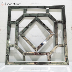 Quadratischer verspiegelter dekorativer Wandspiegel mit abgeschrägter Kante Moderne modische Wandspiegel WXM-1585