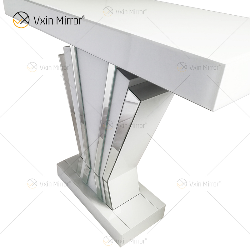 A Sale Home Decor WXF-1218 verspiegelter Konsolentisch, weißer Rahmen, beliebtester langer, schmaler Wandkonsolentisch im europäischen Stil