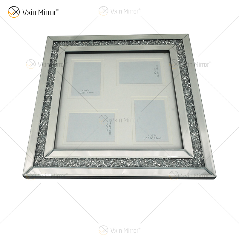 Fabrik-Versorgungsmaterial-silberner handgemachter Flur-Spiegel-Foto-Rahmen-Spiegel-Wand-Kunst-Ausgangsdekor für Wohnzimmer-Sofa-Möbel WXPP-16
