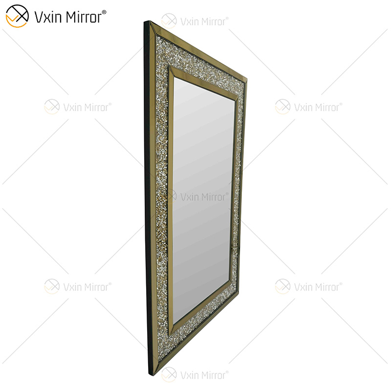 Großhandel WXM-1759 Gold Factory Supply Design schmücken 3 Farben Crushed Diamond Möbel Spiegel Dekor Wohnzimmer Wandspiegel