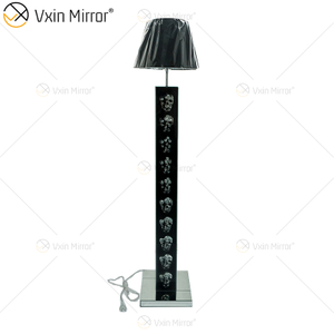 Gothic Style WXFL-027 Wohnzimmer Silber Kristall Stehlampe mit Lampenschirm für Hotelspiegellampe