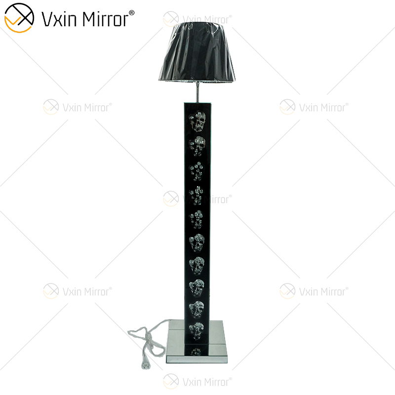 Gothic Style WXFL-027 Wohnzimmer Silber Kristall Stehlampe mit Lampenschirm für Hotelspiegellampe