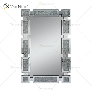 Rechteck Neues Design Vxin WXM-1149 Wanddekor Silber Crushed Diamond Wandbehang Spiegel Wandspiegel