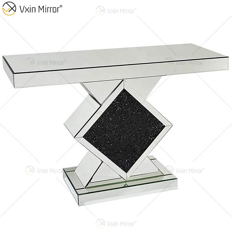 China-Versorgungsmaterial-Qualitäts-preiswerter eleganter zerkleinerter Diamant-Kristall widergespiegelter Konsolentisch für Wohnzimmer-Möbel WXF-506