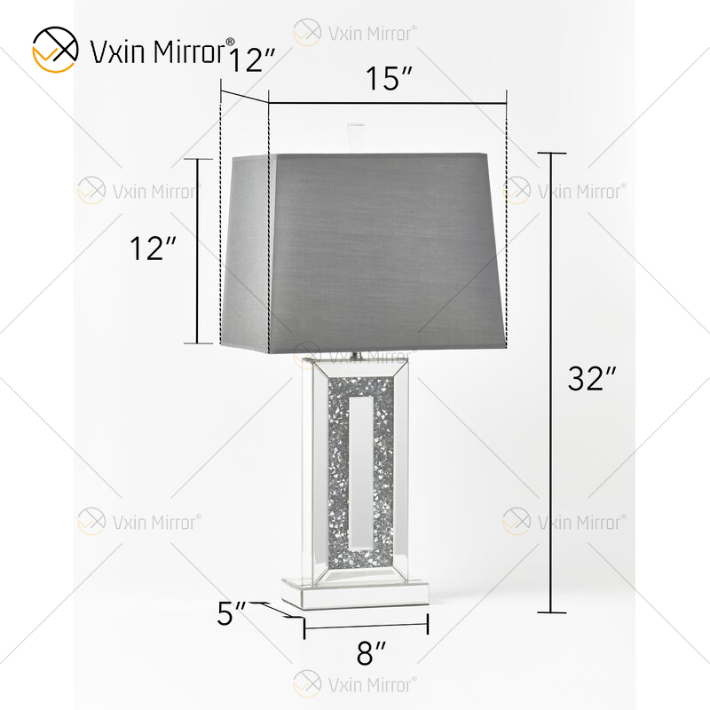 Hochwertige WXTL-146 Moderne Crushed Crystal Nachttischlampe mit Schirm für Schnittsofa