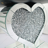 Heart Decor Beistelltisch WXF-508-1 Silber Crushed Diamond verspiegelt Nachttisch Wohnmöbel
