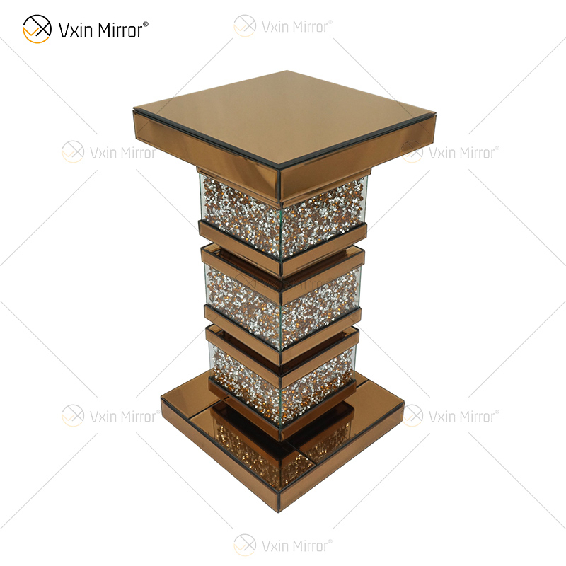 Vxin Elegant WXF-135 Home Decor Crushed Diamond Beistelltisch Silber Spiegel Möbel Beistelltisch