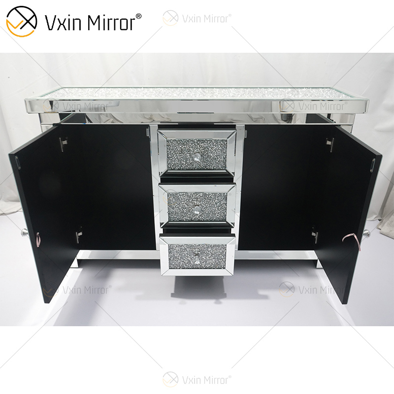 7 Schubladen WXF-146 Silber verspiegelter Wohnzimmerschrank mit Muti-Schubladen
